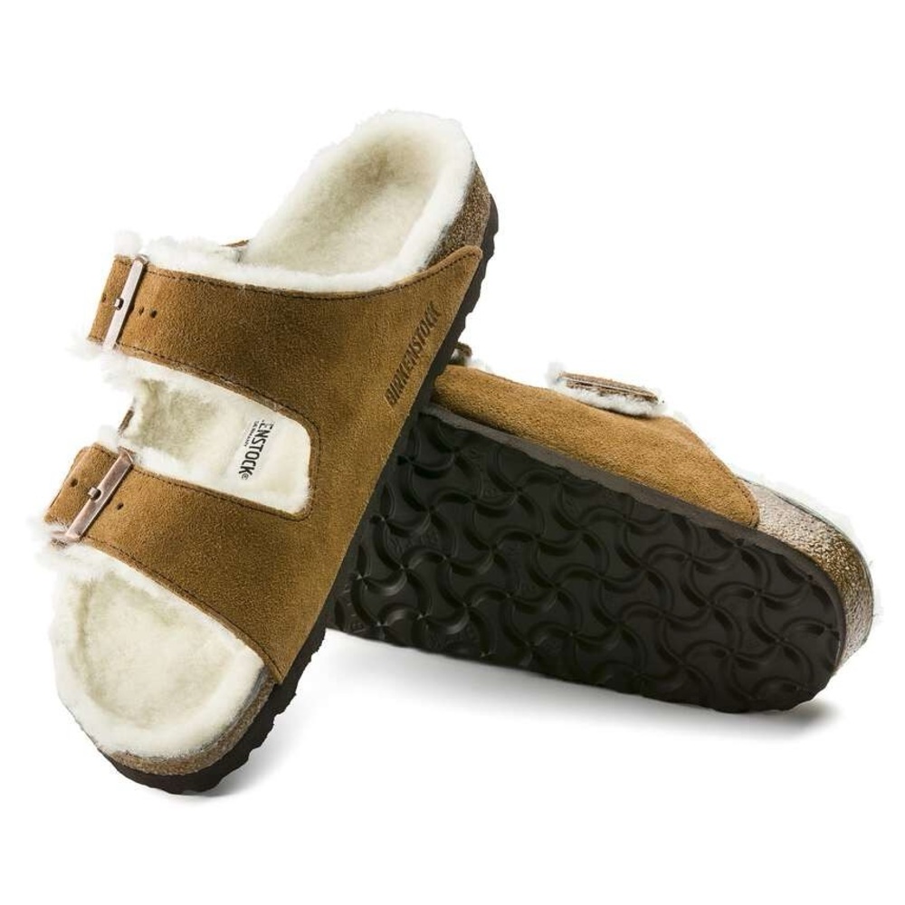 Arizona shearling Birkenstocks in suede leather